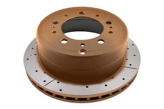 1998-2007 Toyota Land Cruiser & More | DBA Street Series Gold Cross-Drilled/Slotted Brake Rotor [Rear] | DBA789X