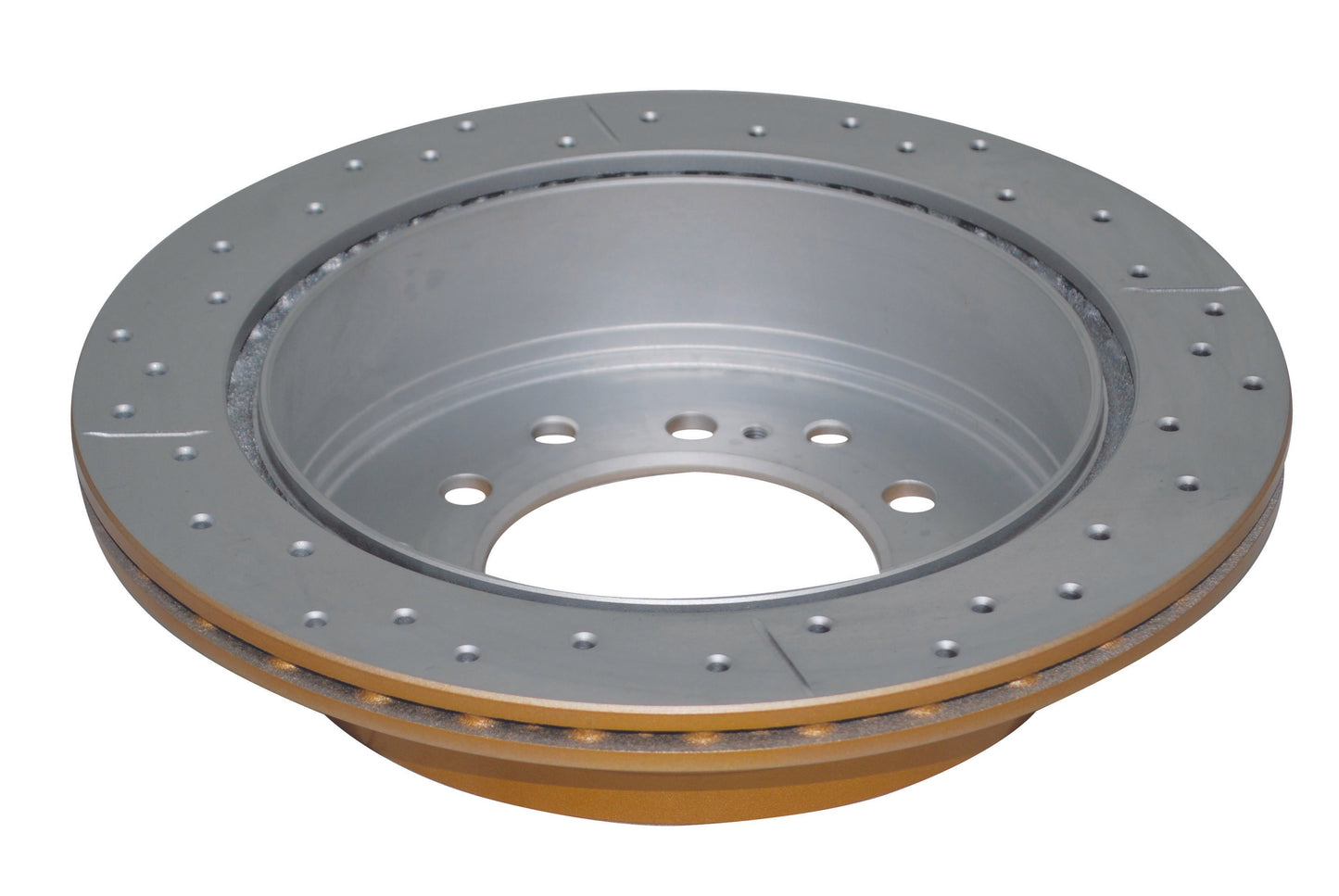 2001-2007 Toyota Sequoia & More | DBA Street Series Gold Cross-Drilled/Slotted Brake Rotor [Rear] | DBA793X