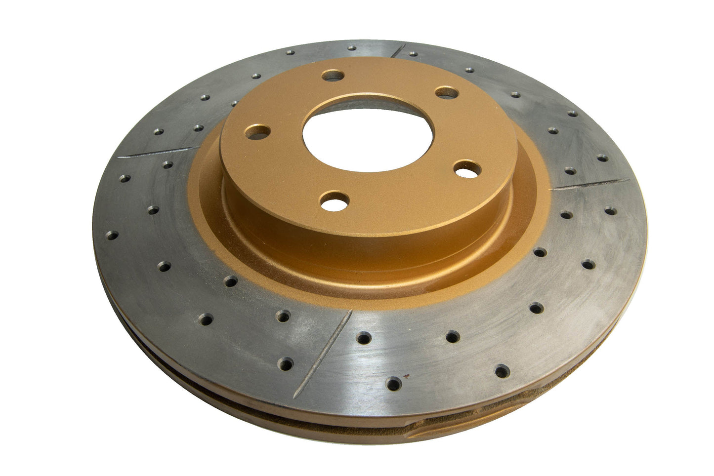 2002-2006 Nissan Altima & More | DBA Street Series Gold Cross-Drilled/Slotted Brake Rotor [Front] | DBA954X