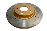 2002-2006 Nissan Altima & More | DBA Street Series Gold Cross-Drilled/Slotted Brake Rotor [Front] | DBA954X