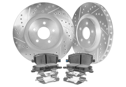 2014-24 Infiniti Q50 / 2017-22 Infiniti Q60 Front Cross Drilled & Slotted 1-Pc Rotors (Set of 2) - NIS81007