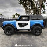2021-2024 Ford Bronco 2DR Fiberglass Halo Doors With Carbon Fiber Inserts  - Anderson Composites - AC-DD21FDBR2D-HA-PC