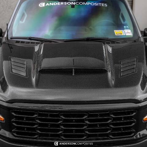 2021-2024 Ford F-150 XL Type-AB Carbon Fiber Hood  - Anderson Composites - AC-HD21FDF150-AB
