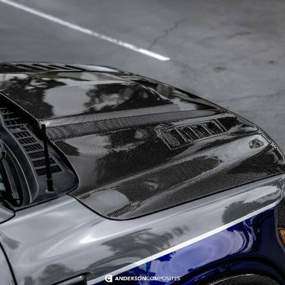 2021-2024 Ford F-150 XL Type-AB Carbon Fiber Hood  - Anderson Composites - AC-HD21FDF150-AB