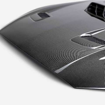 2021-2023 Ford Mustang Mach 1 Type-SK Double-Sided Carbon Fiber Hood  - Anderson Composites - AC-HD21FDMUM1-SK-DS