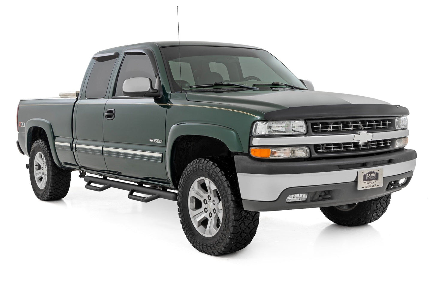 Nerf Steps | Full Length | Ext | 6.5 Ft Bed | Chevrolet Silverado/GMC Sierra 1500/2500HD | 1999-2006 | Rough Country | RCC9989QCB