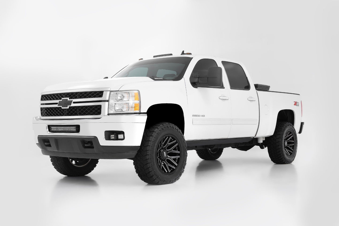 Rough Country 95 Series Wheel | One-Piece | Gloss Black Machined | 20x10 | 8x180 | -19mm | 2011-2019 |  95201006M