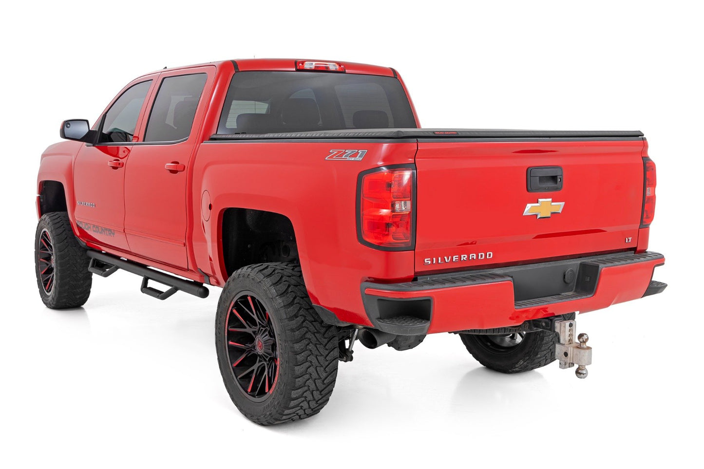 Nerf Steps | Crew Cab | 5.7 Ft Bed | GMC Sierra/ Chevrolet Silverado 2WD/4WD | 2014-2018 | Rough Country | RCC1489CCB