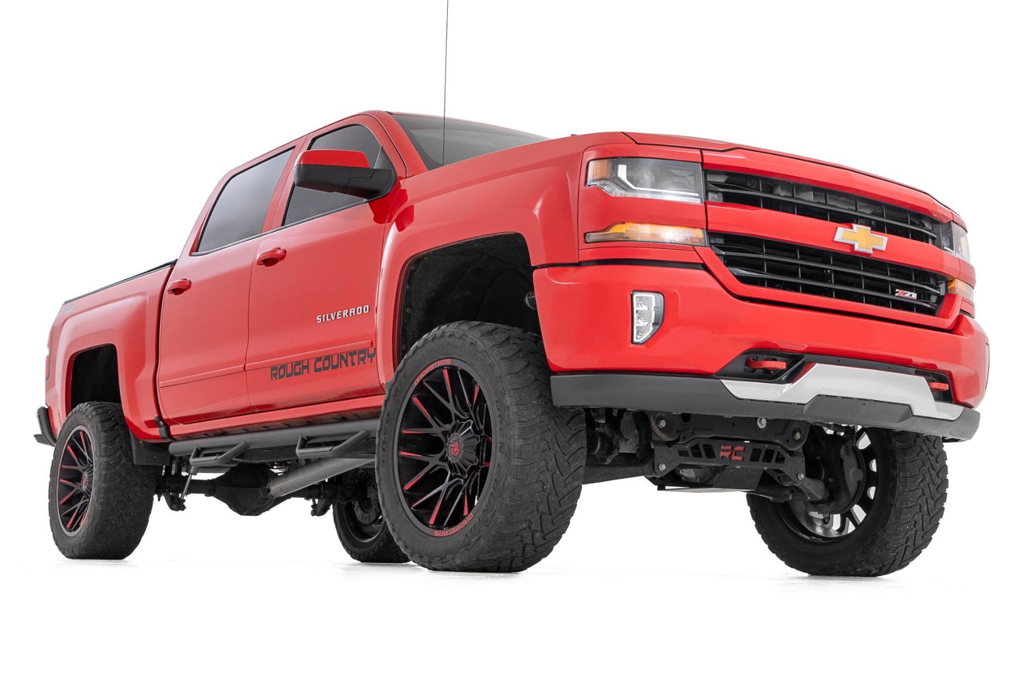 Nerf Steps | Double Cab | 6.5 Ft Bed |GMC Sierra/ Chevrolet Silverado  2WD/4WD | 2014-2018 | Rough Country | RCC1489QCB