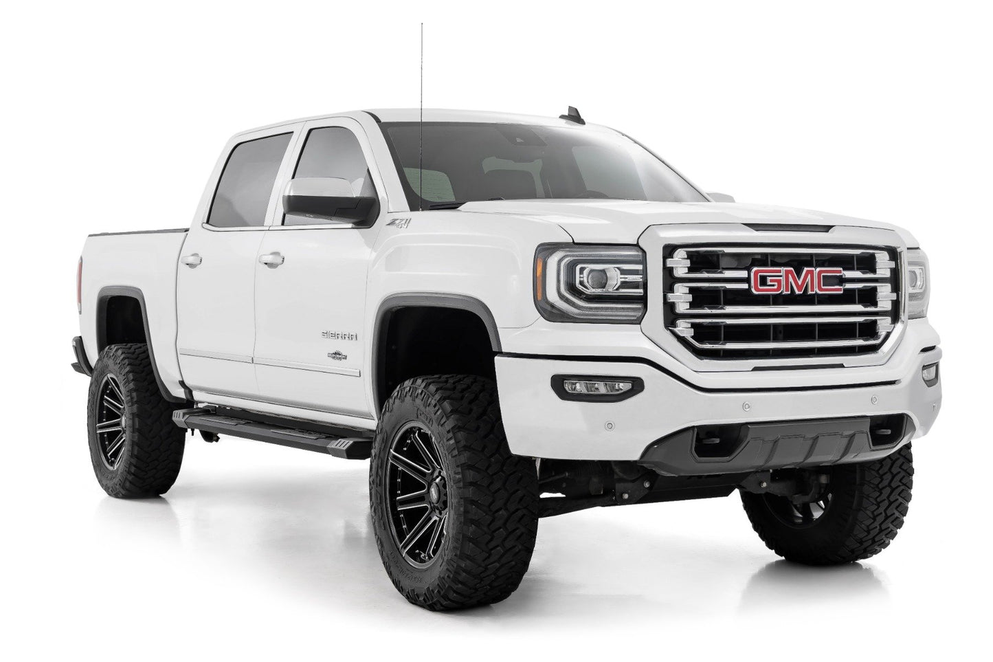 HD2 Running Boards | Extended Cab | Chevrolet Silverado/GMC Sierra  1500, 2500, 3500/ HD 2WD/4WD | 2007-2019 | Rough Country | SRB071777A