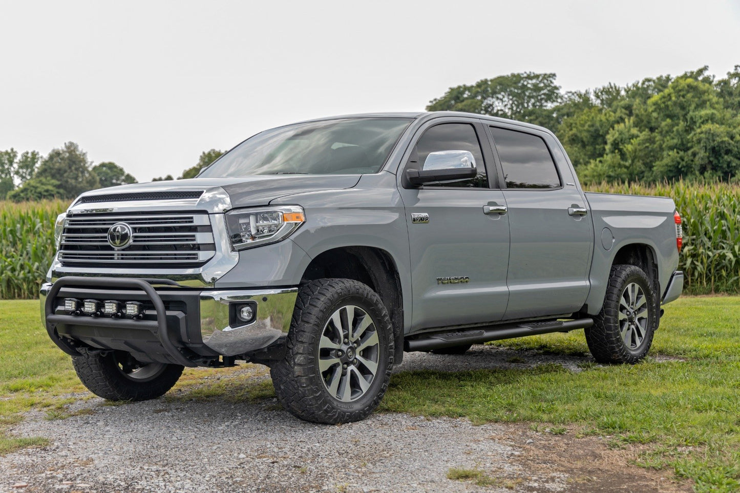 Oval Nerf Step | Crew Cab | Black | Toyota Tundra 2WD/4WD | 2007-2021 | Rough Country | 21009