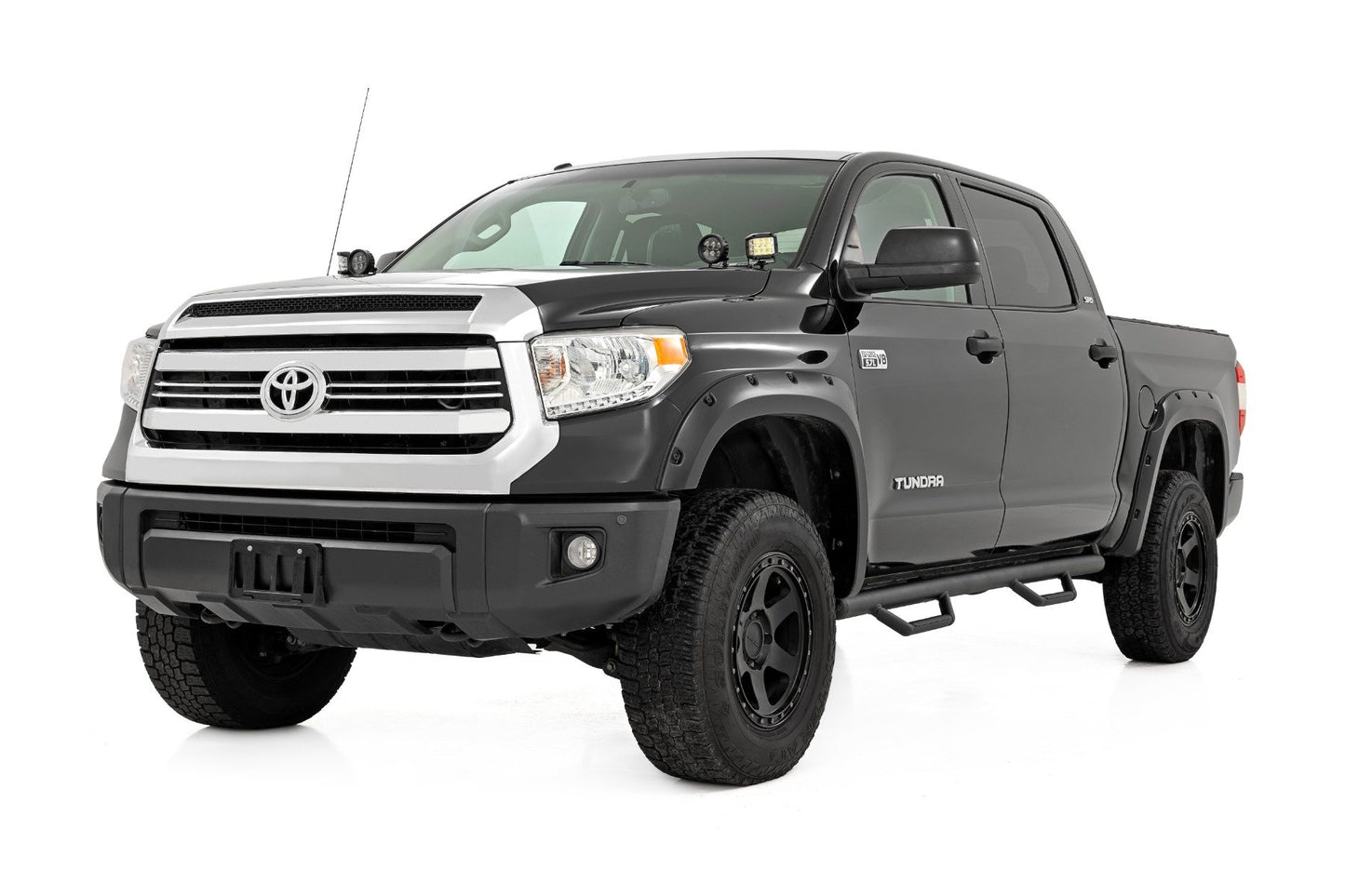 Nerf Steps | Full Length | Crew | 5.5 Ft Bed | Toyota Tundra | 2007-2021 | Rough Country | RCT0786CCB