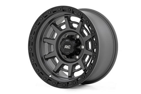 Rough Country 85 Series Wheel | Simulated Beadlock | Gunmetal Gray/Black | 17x9 | 6x5.5 | -12mm | 2002-2006 |  85170912A
