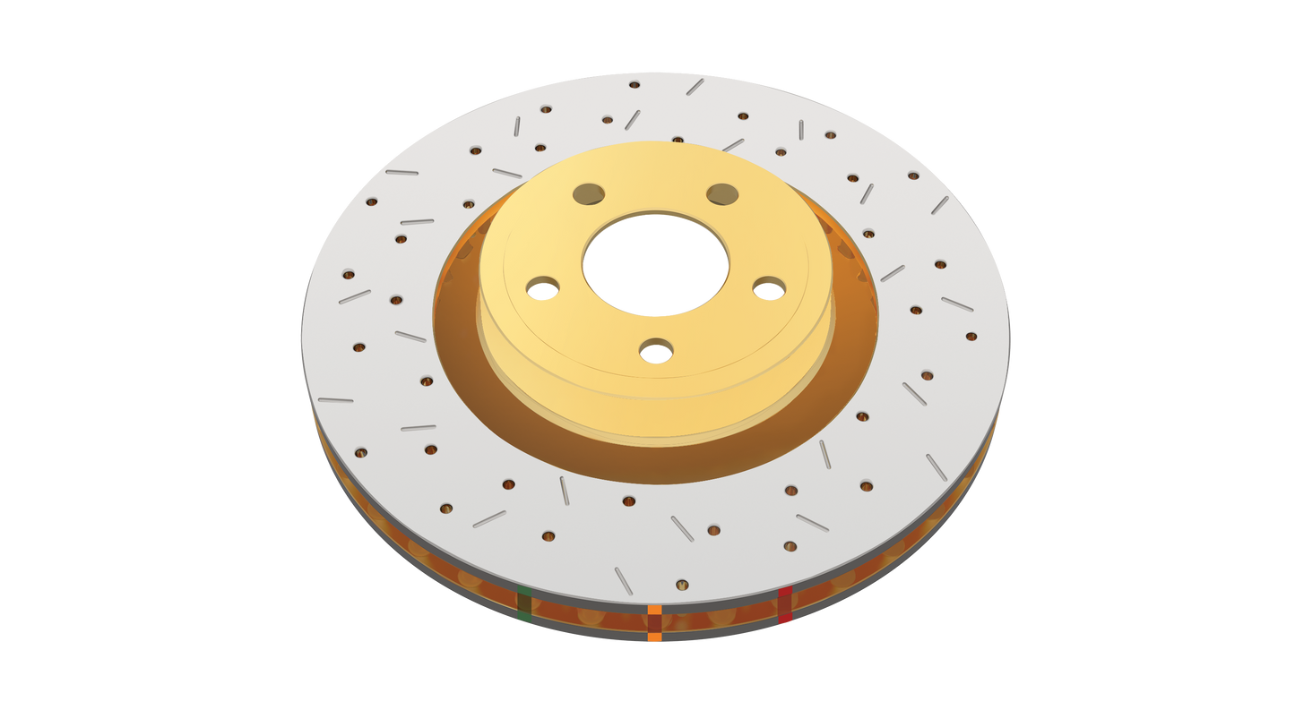 2018-2022 Chevrolet Camaro & More | DBA 4000 Series XS Cross-Drilled/Slotted Brake Rotor [Rear] | DBA42605BLKXS