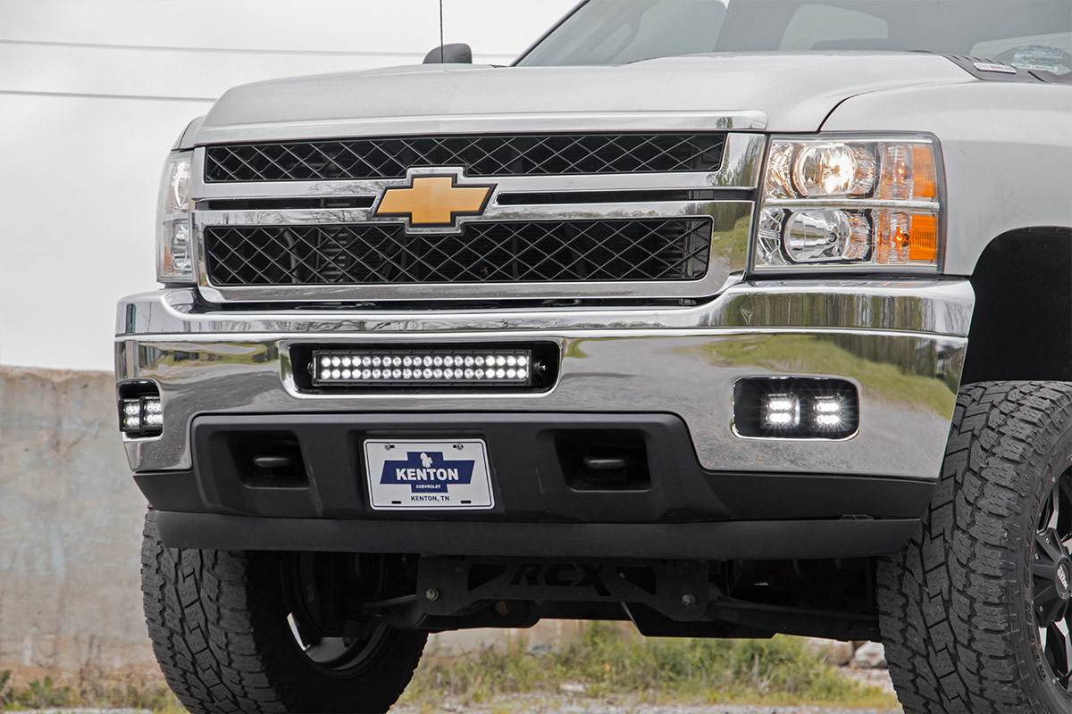 2011-2014 Chevy Silverado 2500 HD LED Light Kit | Fog Mount | 2" Black Pair | White DRL 2011-2014 Chevy Silverado 2500 HD LED Light Kit | Fog Mount | 2" Black Pair | White DRL