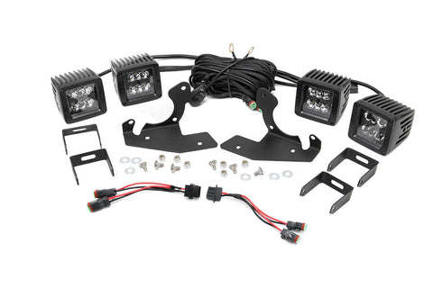 LED Light | Fog Mount | Dual 2" Black Pair | Chevy Silverado 2500 HD/3500 HD | 2011-2014 | Rough Country | 70628