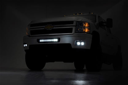 LED Light | Fog Mount | Dual 2" Black Pair | Chevy Silverado 2500 HD/3500 HD | 2011-2014 | Rough Country | 70628
