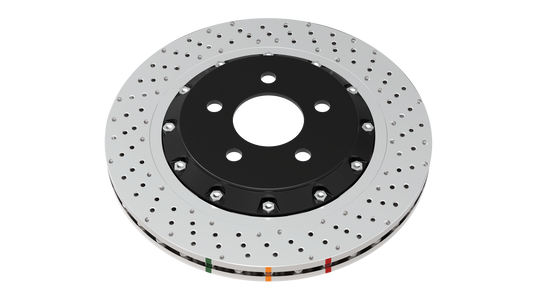 2010-2011 Nissan Pathfinder & More | DBA 5000 Series Fully Assembled 2-Piece Cross-Drilled/Dimpled Brake Rotor [Front] | DBA52321BLKXD