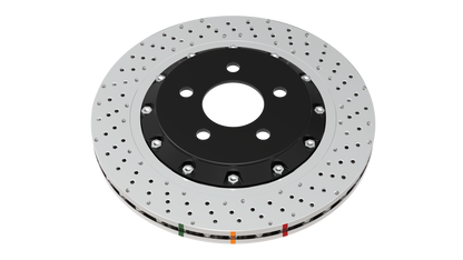 2014-2017 Chevrolet SS & More | DBA 5000 Series Fully Assembled 2-Piece Cross-Drilled/Dimpled Brake Rotor [Front] | DBA52604BLKXD