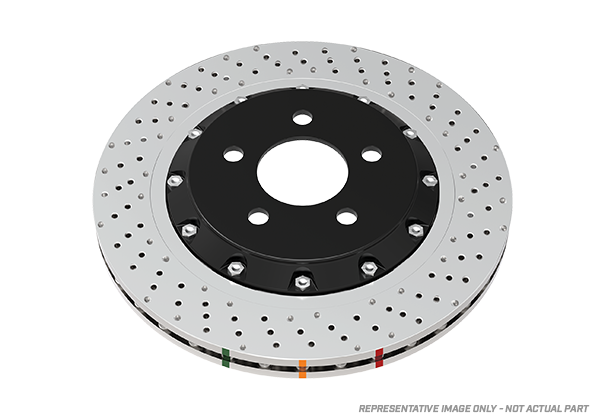 2014-2017 Chevrolet SS & More | DBA 5000 Series Fully Assembled 2-Piece Cross-Drilled/Dimpled Brake Rotor [Front] | DBA52604BLKXD