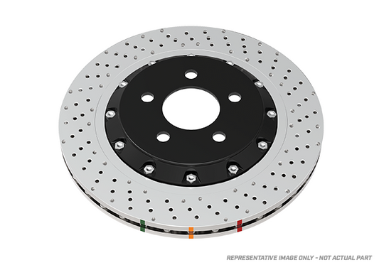 2014-2017 Chevrolet SS & More | DBA 5000 Series Fully Assembled 2-Piece Cross-Drilled/Dimpled Brake Rotor [Front] | DBA52604BLKXD