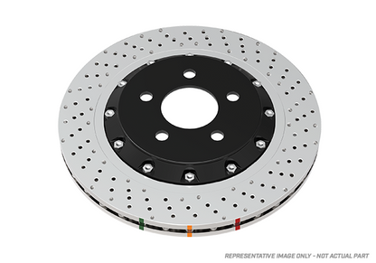 2015-2016 Jeep Grand Cherokee & More | DBA 5000 Series Fully Assembled 2-Piece Cross-Drilled/Dimpled Brake Rotor [Front] | DBA52632BLKXD