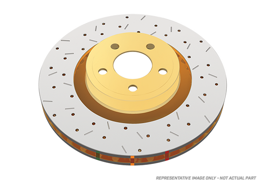 2013 Ford Mustang | DBA 4000 Series XS Cross-Drilled/Slotted Brake Rotor [Rear] | DBA42117BLKXS