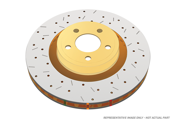 1999-2008 Chevrolet Corvette & More | DBA 4000 Series XS Cross-Drilled/Slotted Brake Rotor [Front] | DBA42994BLKXS
