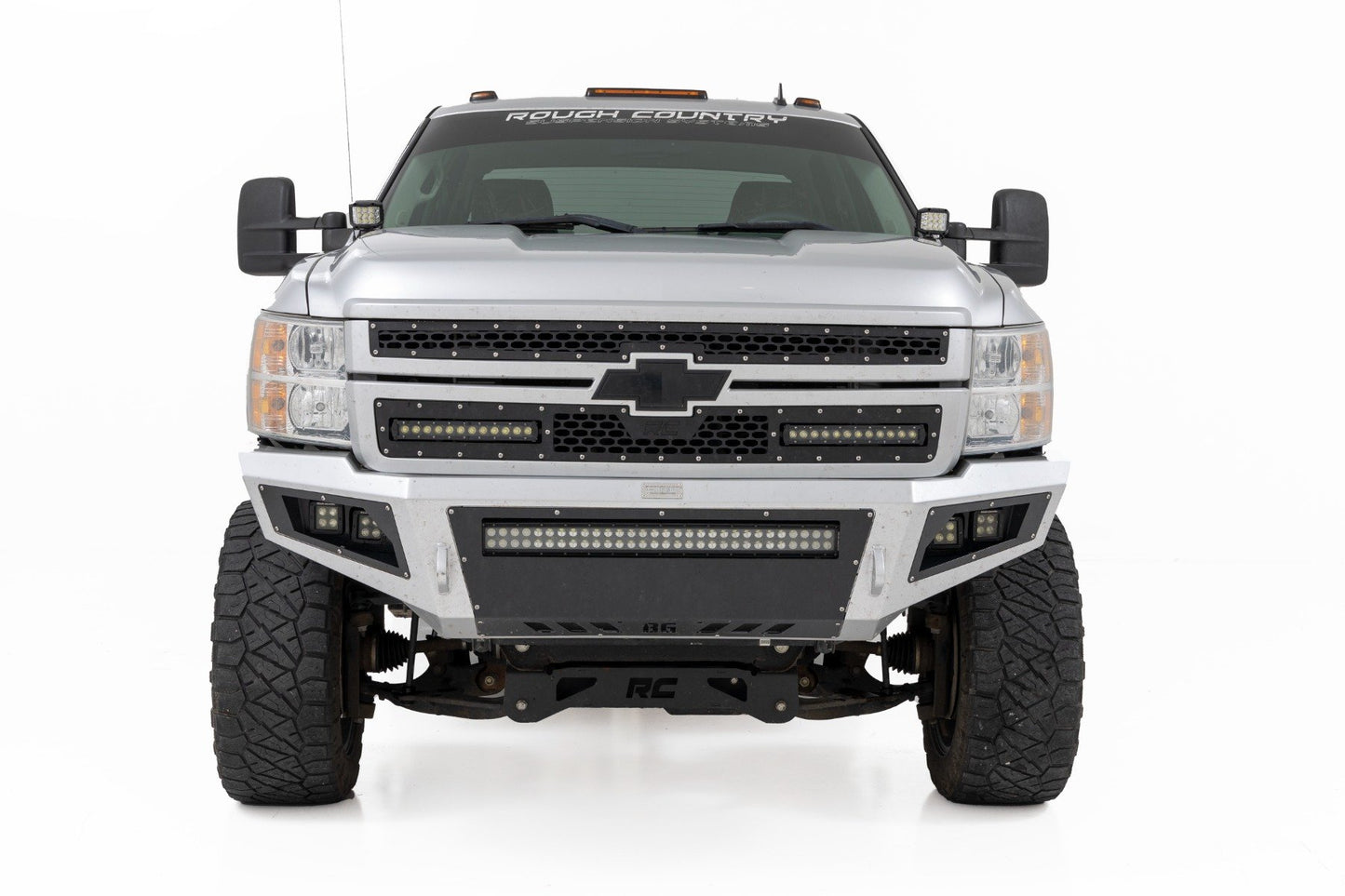 LED Light | Ditch Mount | 2" Black Pair | White DRL | Chevy 1500 | 2007-2013 | Rough Country | 71060