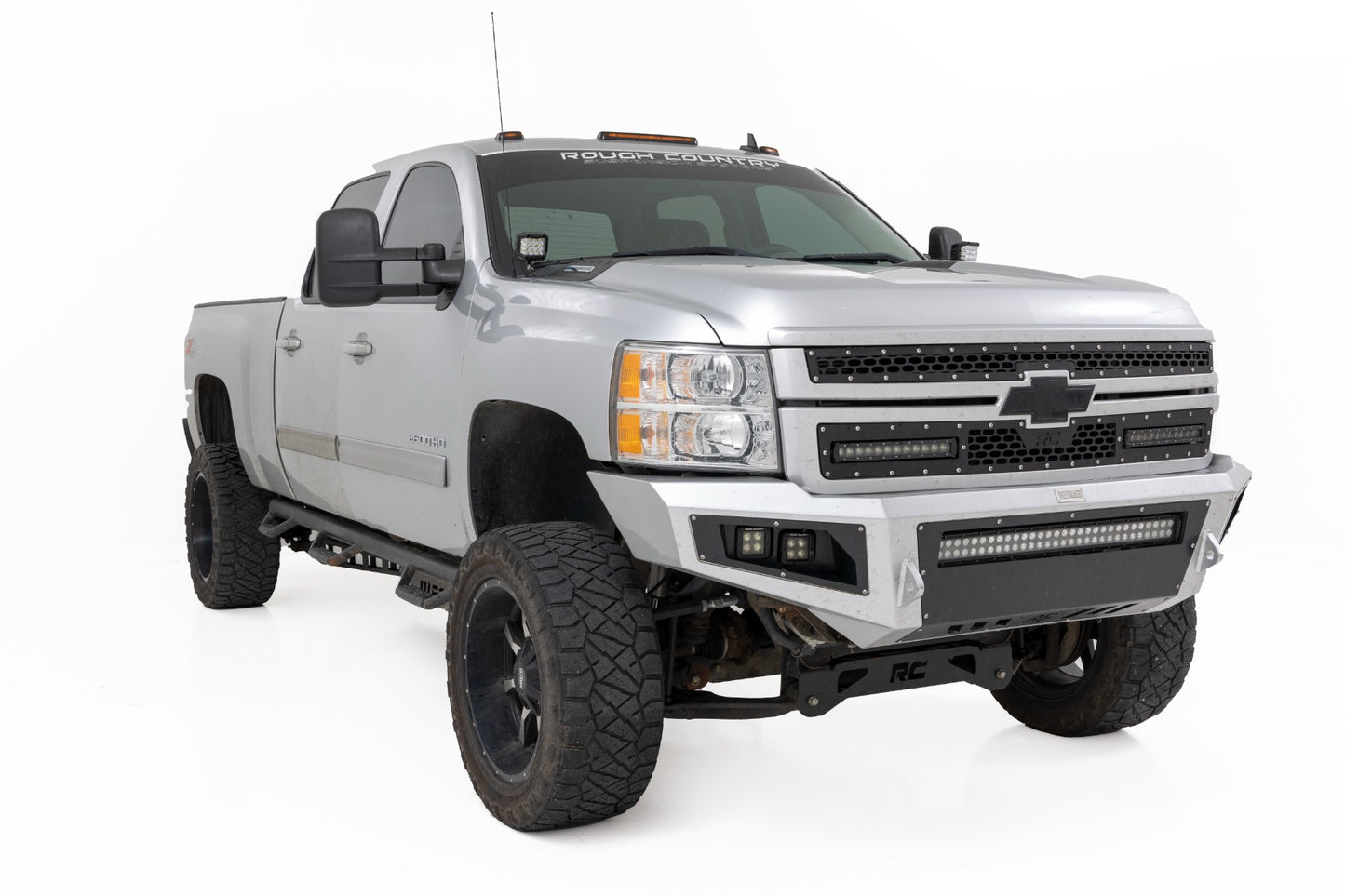 LED Light | Ditch Mount | 2" Black Pair | Amber DRL | Chevy 1500 | 2007-2013 | Rough Country | 71061
