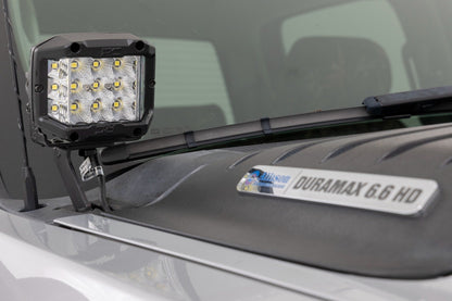 LED Light | Ditch Mount | 2" Black Pair | White DRL | Chevy 1500 | 2007-2013 | Rough Country | 71060