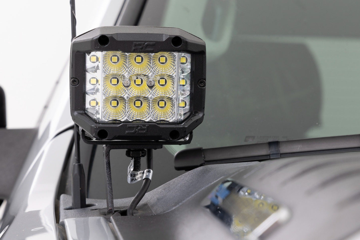LED Light | Ditch Mount | 2" Black Pair | White DRL | Chevy 1500 | 2007-2013 | Rough Country | 71060