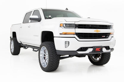 LED Light | Ditch Mount | 2" Black Pair | Amber DRL | Chevrolet Silverado/GMC Sierra 1500 | 2014-2018 | Rough Country | 71055