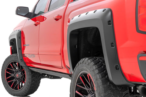Pocket Fender Flares | 5.8 Ft Bed | Chevy Silverado 1500 | 2014-2015 | Rough Country | F-C11413A