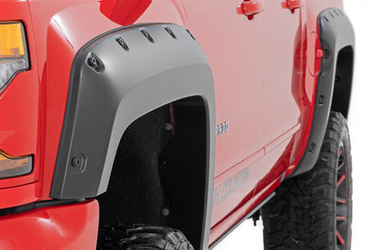 Pocket Fender Flares | 5.8 Ft Bed | Chevy Silverado 1500 | 2014-2015 | Rough Country | F-C11413A