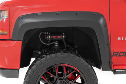 Pocket Fender Flares | 6.5-8 Ft Bed | Chevrolet Silverado 1500 2WD/4WD 1500| 2016-2018 | Rough Country | F-C11412B