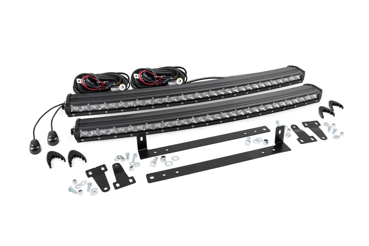 LED Light | Grille Mount | Dual 30" Chrome Single Row | Ford F-150 | 2009-2014 | Rough Country | 70660