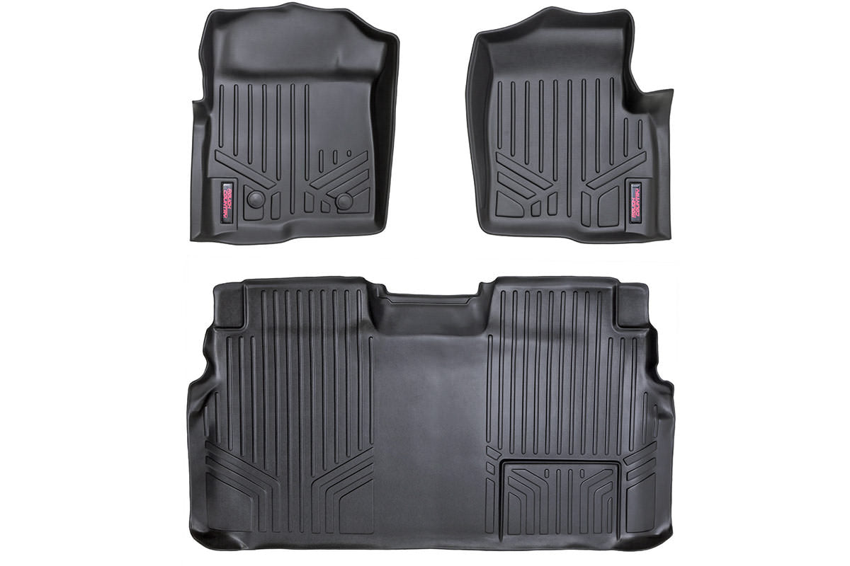 Floor Mats | FR & RR | 2 Ret Hook | Ford F-150 2WD/4WD | 2011-2014 | Rough Country | M-51112