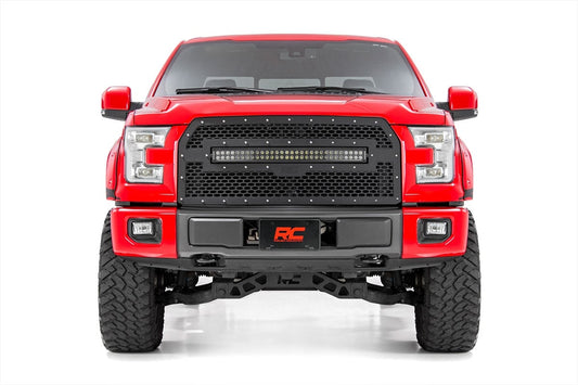 Mesh Grille | 30" Dual Row LED | Black | Ford F-150 2WD/4WD | 2015-2017 | Rough Country | 70193