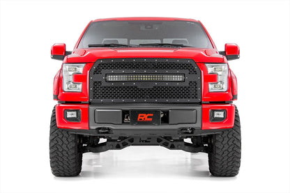 Mesh Grille | 30" Dual Row LED | Black Ser | Ford F-150 | 2015-2017 | Rough Country | 70193DRL