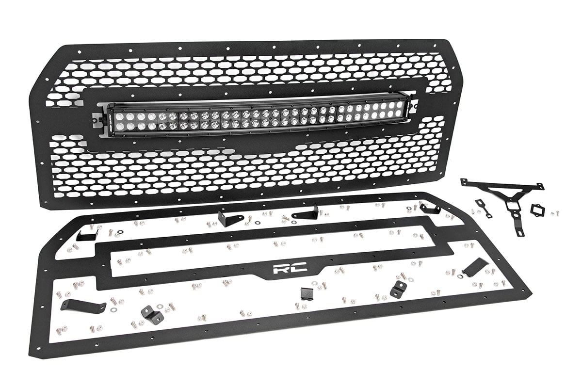 Mesh Grille | 30" Dual Row LED | Black | Ford F-150 2WD/4WD | 2015-2017 | Rough Country | 70193