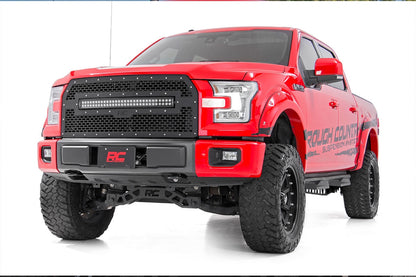 Mesh Grille | 30" Dual Row LED | Black Ser | Ford F-150 | 2015-2017 | Rough Country | 70193DRL