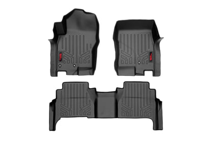 Floor Mats | FR & RR | Crew Cab | Nissan Frontier 2WD/4WD | 2008-2021 | Rough Country | M-80513