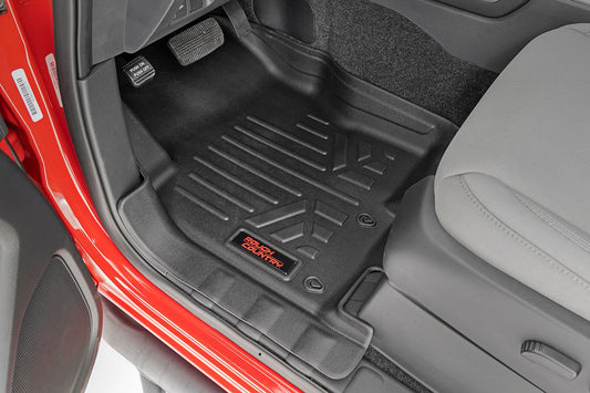 Floor Mats | FR & RR | Crew Cab | Nissan Frontier 2WD/4WD | 2008-2021 | Rough Country | M-80513