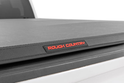 Bed Cover | Tri Fold | Soft | 6'7" Bed | Chevrolet Silverado/GMC Sierra 1500 | 2014-2018 | Rough Country | 41214650A
