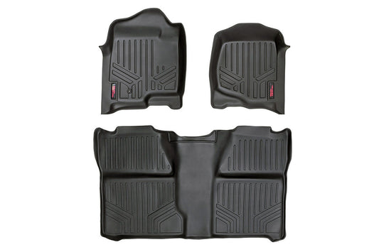 Floor Mats | FR & RR | Crew Cab | Chevrolet Silverado/GMC Sierra 1500/2500HD | 2007-2013 | Rough Country | M-20713