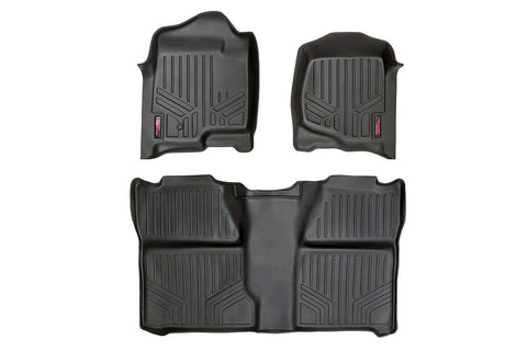 Floor Mats | FR & RR | Crew Cab | Chevrolet Silverado/GMC Sierra 1500/2500HD | 2007-2013 | Rough Country | M-20713