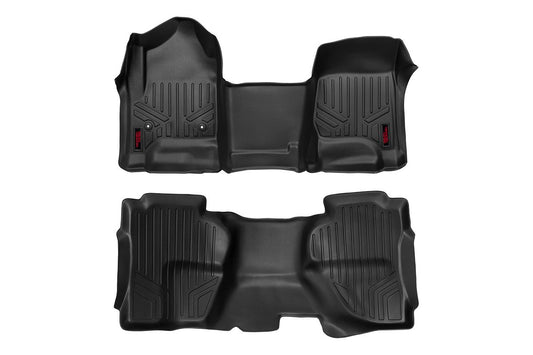 Floor Mats | FR & RR | Double Cab | GMC Sierra/ Chevrolet Silverado 1500. 2500HD. 3500HD 2WD/4WD | 2014-2018 | Rough Country | M-21142