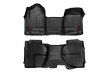 Floor Mats | FR & RR | Double Cab | GMC Sierra/ Chevrolet Silverado 1500. 2500HD. 3500HD 2WD/4WD | 2014-2018 | Rough Country | M-21142