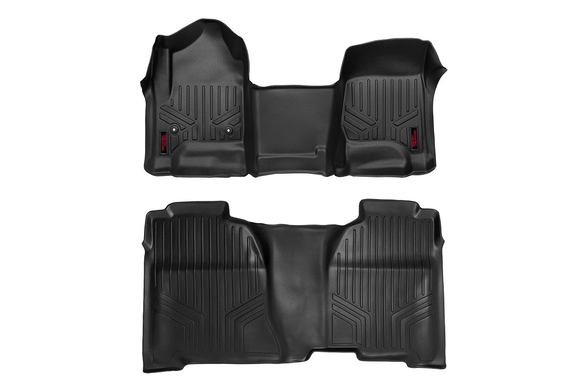 Floor Mats | FR & RR | Crew Cab |GMC Sierra/ Chevrolet Silverado 1500. 2500HD .3500HD 2WD/4WD | 2014-2018 | Rough Country | M-21143